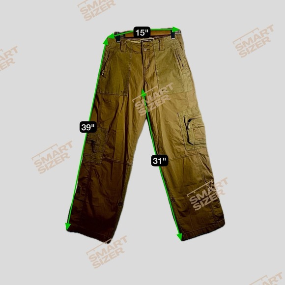 Y2k Abercrombie & Fitch Women's 4R 27 Utility Cargo‎ Pants Corduroy Wide Leg - Picture 8 of 8